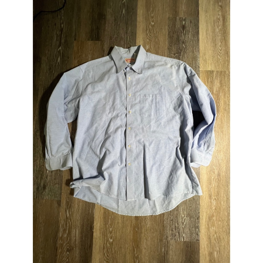 Red Kap Oxford Shirt Mens 18.5 35 Light Blue Good Long Sleeve Button Down